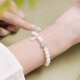 thumbnail image 2 of Pulsera de perlas naturales de agua dulce para mujer con colgante de loto, 2 of 2