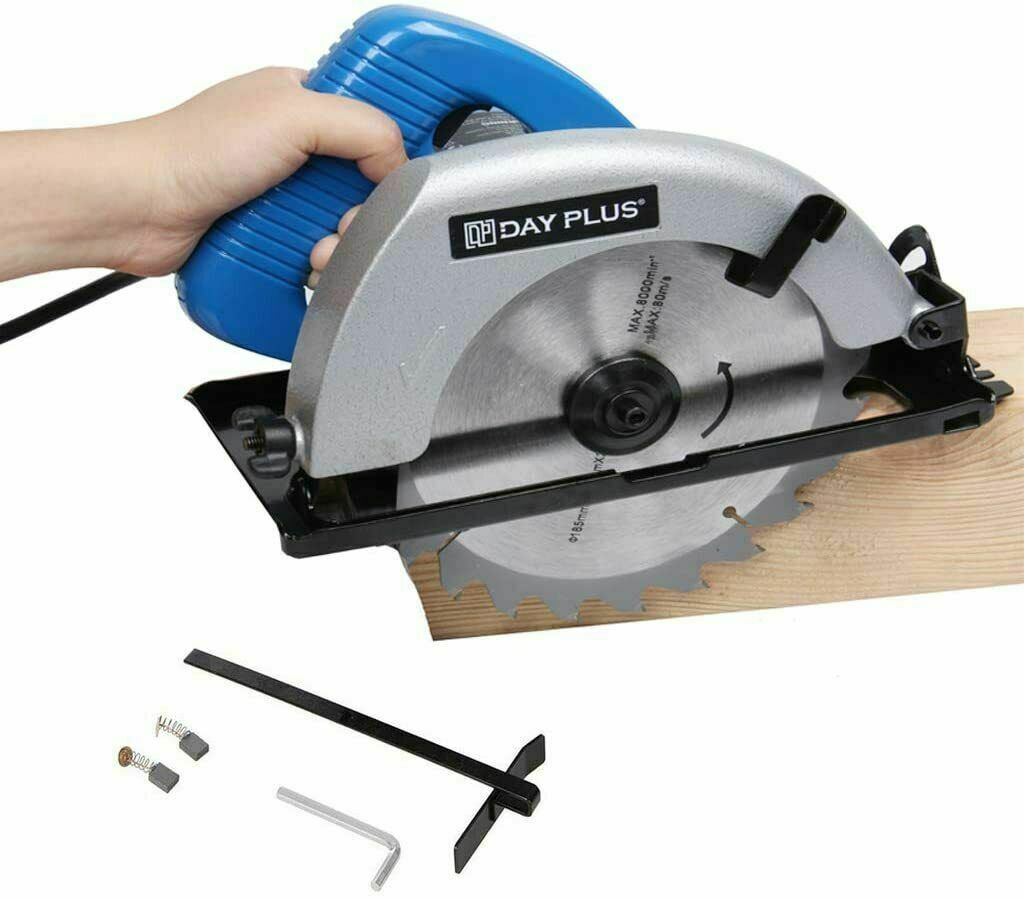 Bowoshen 900W Electric Circular Saw Tool  Double Safety Switch 180mm Blade  for DIY Workshop Wood Soft Metal Plastic Cutting