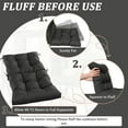 thumbnail image 5 of Snubbull Swing Cushions Set of 2, 42" × 21" × 5" Waterproof Rocking Chair Cushions with Ties for Outdoor Indoor Single Seat Cushions, Black, 5 of 7