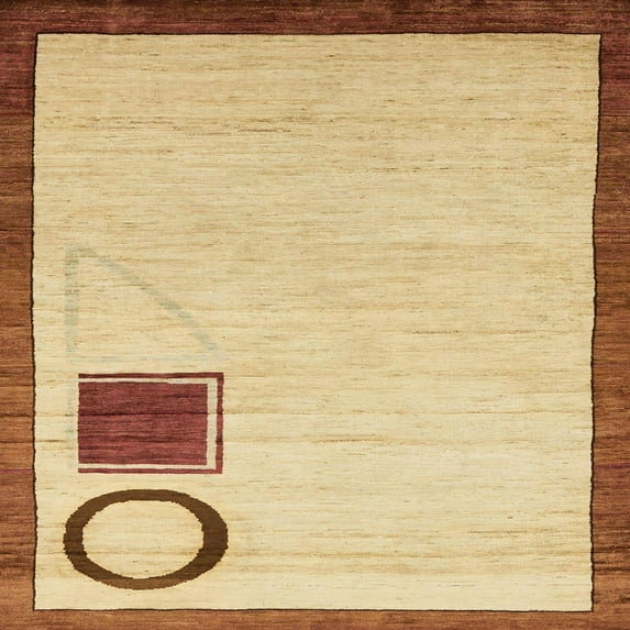 Ahgly Company Indoor Square Abstract Chocolate Brown Solid Area Rugs, 3' Square