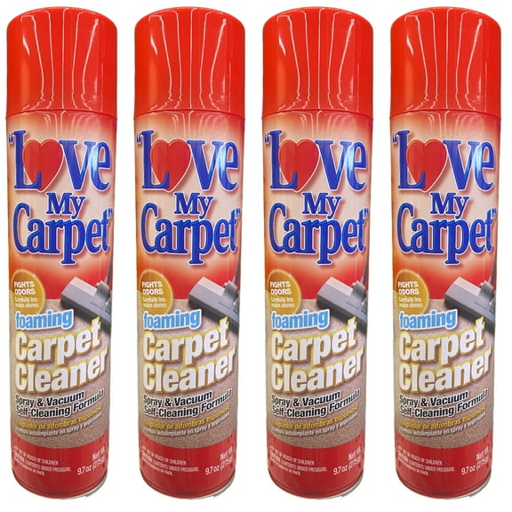 Love My Carpet foaming CARPET CLEANER Spray & Vacuum Self-Cleaning Formula, 12 oz, (4 Pack)