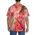 thumbnail image 7 of Balery Refreshing Watermelon Slices Men's Casual Button Down Shirt Short Sleeve Textured Summer Cuban Beach Shirts-XX-Large, 7 of 7