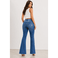 thumbnail image 5 of jelly jeans Womens High Rise Distressed Crop Stretch Denim Jeans Wide Leg Jeans, 5 of 5