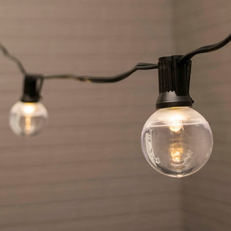 Patio & Bistro Lights Globe String Lights 1.5 in. LEDs 10 ft. Black Wire C7 Warm White - Walmart.com
