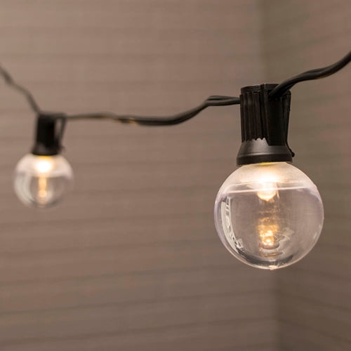 Patio & Bistro Lights Globe String Lights 1.5 in. LEDs 10 ft. Black Wire C7 Warm White