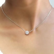 2 Ct Round Cut White Lab Created Diamond Women's Pendant 14K White Gold Plated