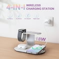 thumbnail image 2 of 4 in 1 Charging Station,MagSafe Wireless Charger with Three Level soft Night Light 15W Max Fast Charging for iPhone 17 16 15 14 13 12,for iWatch Series for AirPods,USB-C Charger Included,White, 2 of 10