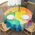 thumbnail image 3 of Colorful Tie Dye Stain Pattern Round Tablecloth 60"x60",Wrinkle Wipeable Table Cloth for Kitchen Dining Room Picnic Patio Party, 3 of 6