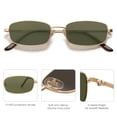 thumbnail image 3 of Gafas de Sol SOJOS Y2k Rectángulo Delgado SJ1187 Oro/Verde Oscuro, 3 of 5