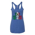 thumbnail image 2 of Wild Bobby Mexican Queen Latin Pride Women Tri-Blend Racerback Tank Top, Vintage Royal, Large, 2 of 5