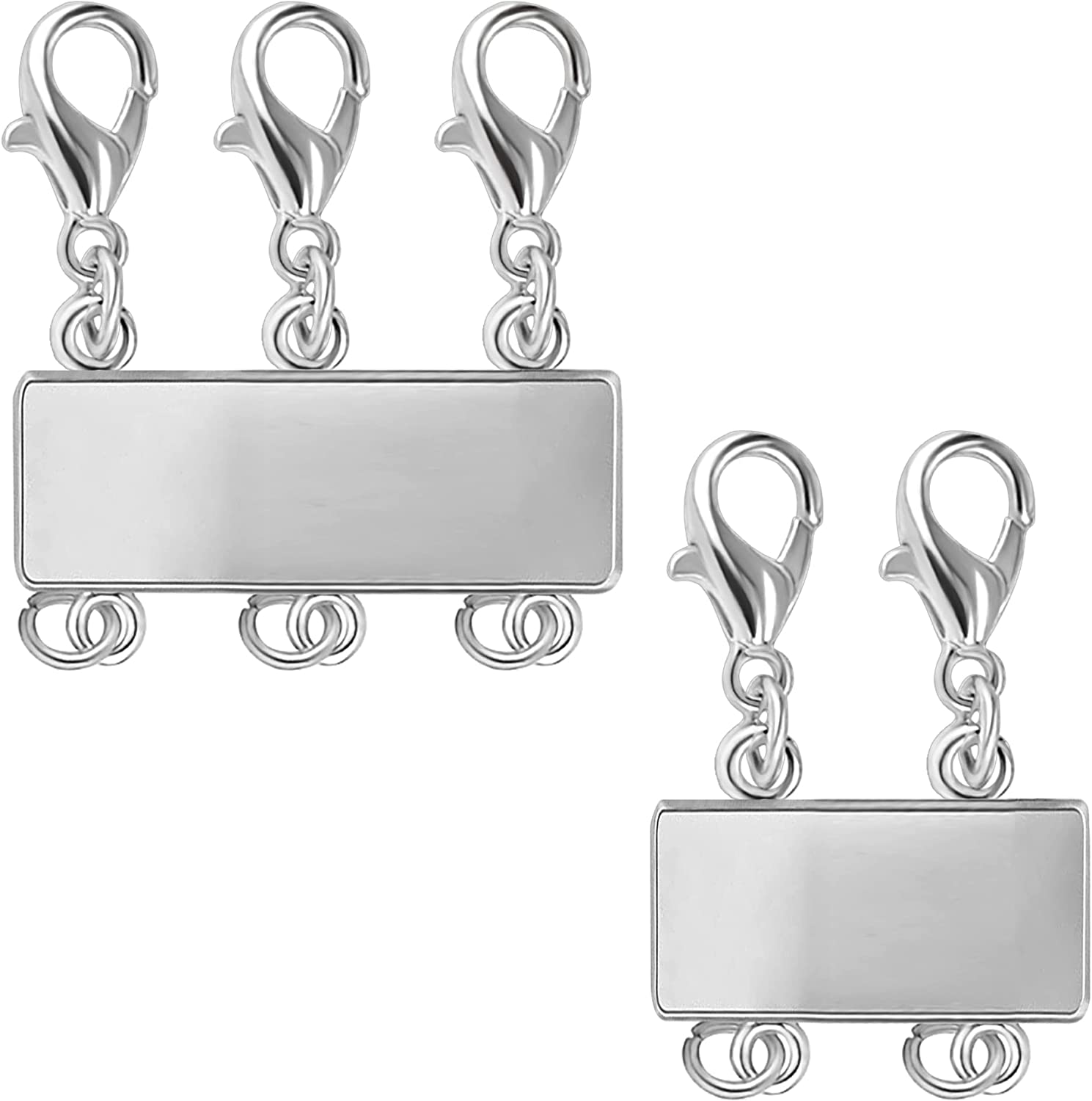 Necklace Clasps, 2PCS Sterling Silver Multi Necklace Layering