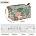 thumbnail image 7 of Yayeee Foldable Storage Basket for Shelves with Handles Waterproof Cloth Bins, Pink and White Cat, 7 of 7
