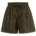 thumbnail image 6 of Hontri Womens Shorts Womens Shorts 2025 Summer Drawstring Ruffle Elastic High Waist Solid Color Casual Beach Shorts with Pockets Shorts for Women, 6 of 6