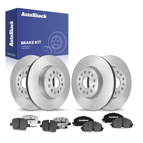 AutoShack Front & Rear Brake Rotors & Ceramic Pads for Chevrolet, GMC & Buick, Traverse 2021-2025 Blazer 2021-2024 Acadia 2021-2023, 2025 Enclave 2021-2025, 4WD FWD AWD L4 2.0L 2.5L V6 3.6L