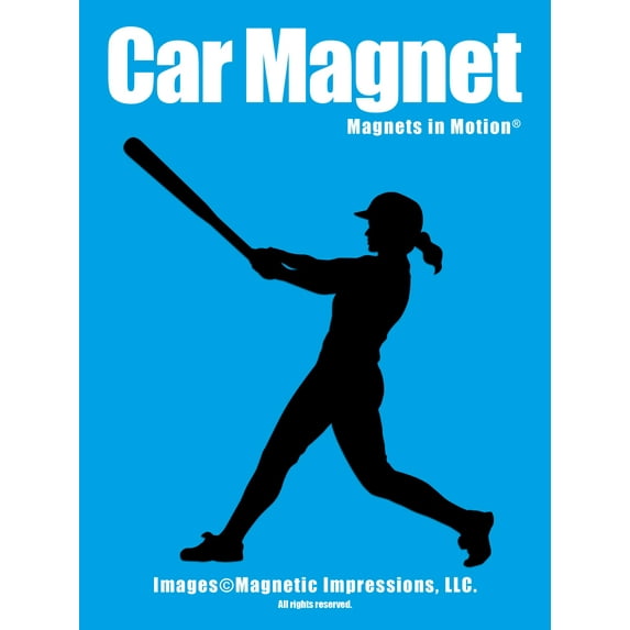 Magnets in Motion Softball Batter Swing Car Magnet Black