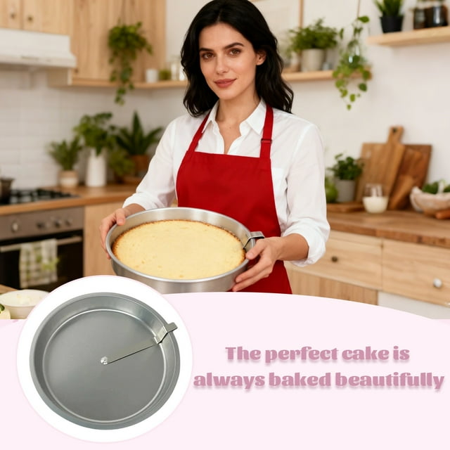 Food Storage 2 Versatile Round Cake Pan for Oven Baking and DIY Chiffon Cakes - Durable Stainless Steel Construction for Home Kitchen Use