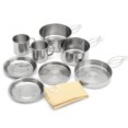 thumbnail image 4 of 8 PCS Camping Cookware Mess Kit Stainless Steel Lightweight Durable Cookware With Cups Plate Pot Dishes Pan For Camping Backpacking Outdoor Cooking Picnic, 4 of 9