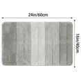 thumbnail image 6 of Unique Bargains 2 Pcs Plush Gradient Striped Bath Mats Microfiber Shaggy Rugs Grey 16" x 24", 6 of 6