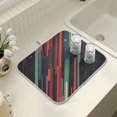thumbnail image 4 of Yayeee Dish Drying Mat for Kitchen Counter 18" x 24" Microfiber Super Absorbent Coffee Decorative Pad, Red Abstract Lines, 4 of 9