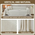 thumbnail image 6 of Croniis White Sofa Cover with Velcro, Non Slip Plaid Couch Protector, Pet Friendly Slipcover, 180*180cm, Single Seat, 6 of 9