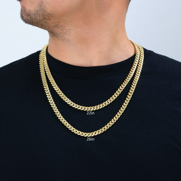 Nuragold 14k REAL Yellow Gold Miami Cuban Link Chain