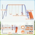 thumbnail image 3 of Outsunny 4 in 1 Metal Swing Set with Double Swings, Glider, Slide, Ladder, 3 of 10