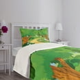thumbnail image 5 of Ambesonne Forest Quilted Bedspread Set 2 Pcs, Pathway Flowers Trees, Twin Size, Multicolor, 5 of 6