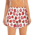 thumbnail image 2 of Pofeuu Hand Drawn Strawberry Print Women's Athletic Shorts Running Workout Shorts Tummy Control Quick Dry Gym Shorts with Pockets Double layer sports shorts-XX-Large, 2 of 7