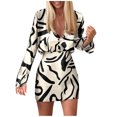 thumbnail image 2 of Puntoco Mujeres Casual Verano V Cuello Manga Larga Tops y Falda Dos Conjunto Traje Liquidación Puntoco Puntoco-5891, 2 of 5