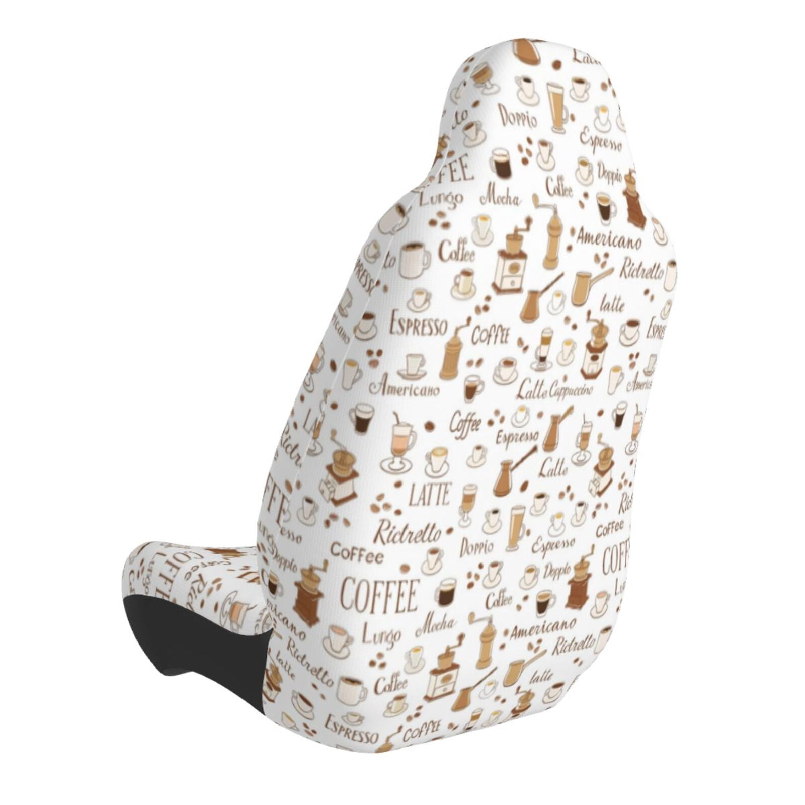 Naloa Coffee Car Seat Covers Universal Front Seat Coves for Car Accessories ,Padded Car Covers for Automotive, SUV, Truck, and Van