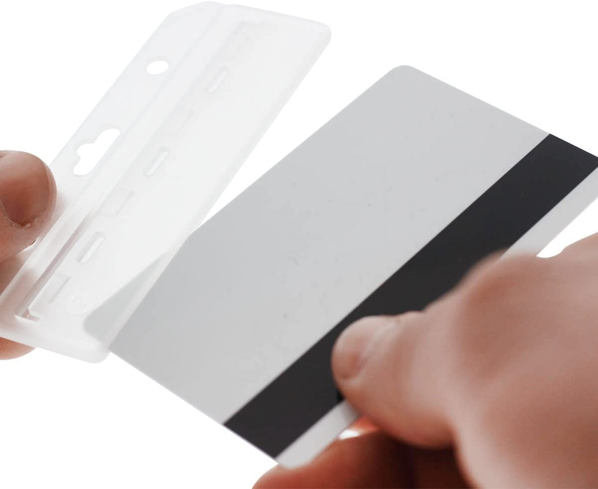 Bulk 50 Pack - Rigid Plastic Horizontal Half Card ID Badge Holders - Hard Plastic Easy Access Swipe Card Holders by Specialist ID