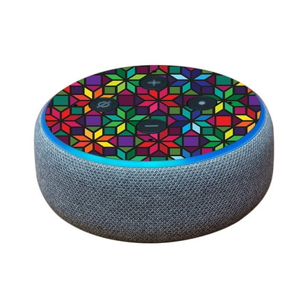 Skin For Amazon Echo Dot (3rd Gen) - Stained Glass Window | MightySkins Protective, Durable, and Unique Vinyl Decal wrap cover | Easy To Apply, Remove, and Change (Best Way To Remove Nicotine Stains From Walls)