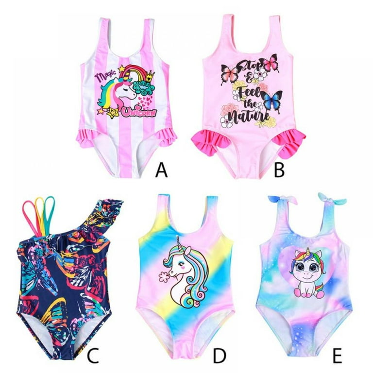 GYRATEDREAM Girls Swimsuits Unicorn Bathing Suits Toddler Kids One Piece Swimwear 2 6 Years Walmart