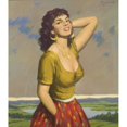 thumbnail image 3 of Rudolf Jelinek 15x17 Black Modern Framed Museum Art Print Titled - Italian Girl, 3 of 5