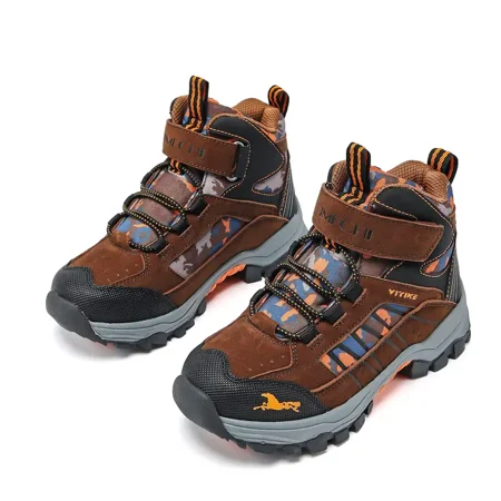 

GEDER-S2 Kids Boys Girls Hiking Boots Soft Sole Anti Slip High Top Hook & Loop Fastener Sneaker For Outdoor Walking Climbing Kids Shoes For Winter