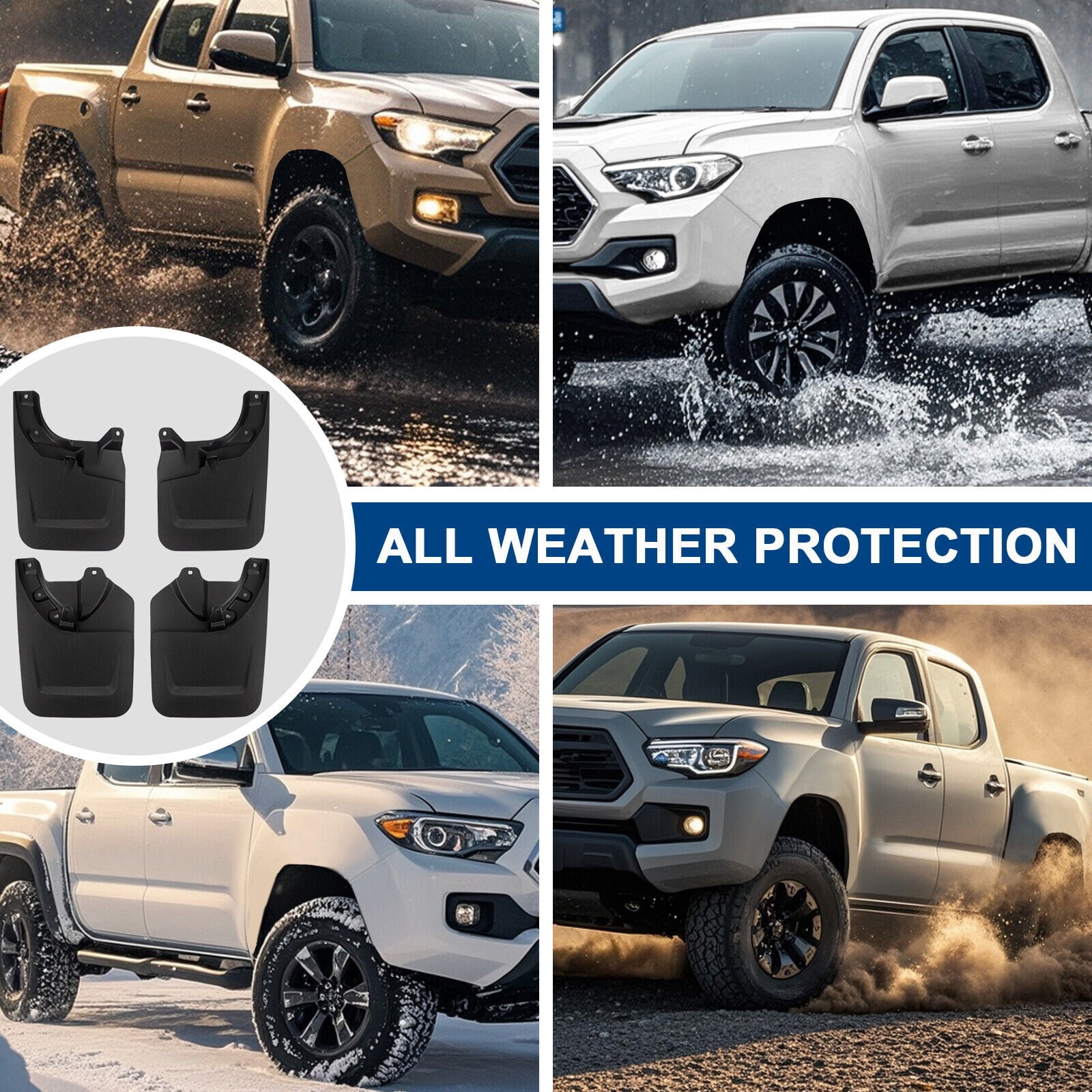 FANOTEK Front & Rear Splash Guards Mud Flaps For 2022-2023 Toyota Tacoma w/OE Fender Flare (Set of 4)