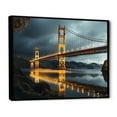 thumbnail image 2 of Designart "Golden Gate Monochrome Yellow Bridge I" Architecture Floater Framed Canvas Art Print, 2 of 7