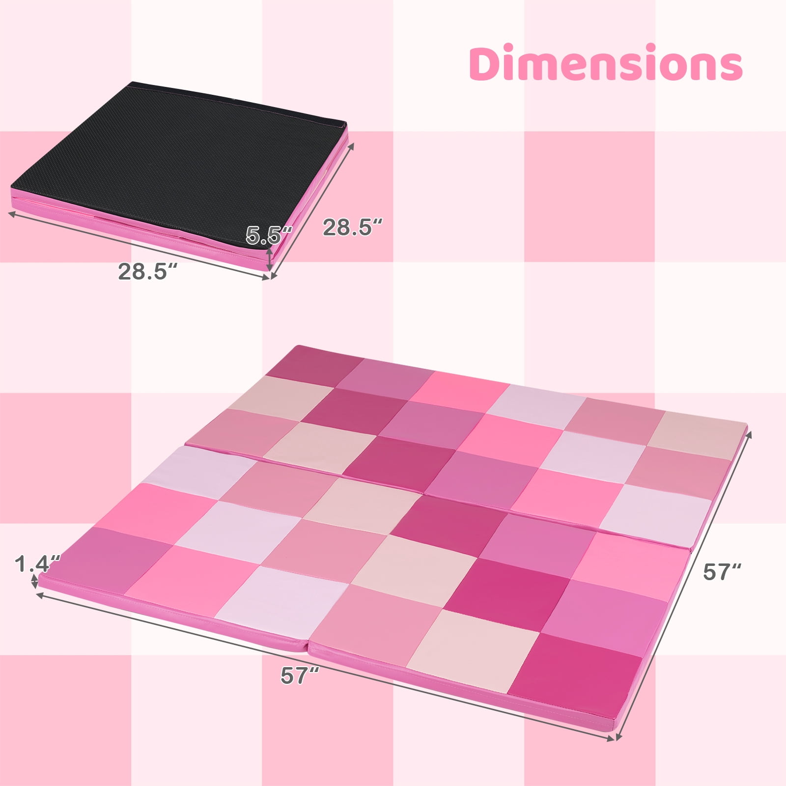 Gymax 58'' Toddler Foam Play Mat Baby Folding Activity Floor Mat Home School Daycare