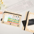 thumbnail image 4 of Dailycode 2 Pack Pencil Pouch for 3 Ring Binder Smooth Zipper Folders with Pockets Clear Window Pencil Case, Peach White Polka Dot, 4 of 6