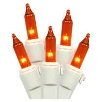 LiteSource 31008 - 10 Light White Wire Amber Miniature Christmas Light String Set with 3" Spacing