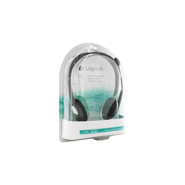 Over-the-Head, Black/Silver H111 Stereo Logitech Headset, Binaural
