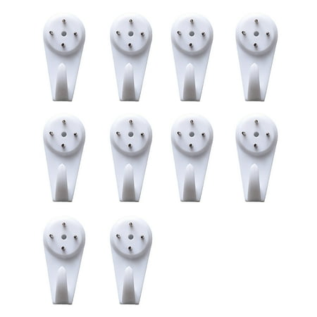 

Fofcroll 10Pcs Hook Hanging Traceless Storage Supplies Load-bearing Non-trace Nail for Bathroom
