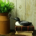 thumbnail image 2 of CVHOMEDECO. Primitives Hand Engraving and Painted Wood Loons Rustic Figurine Decorative Accent, Set of 2, 2 of 9