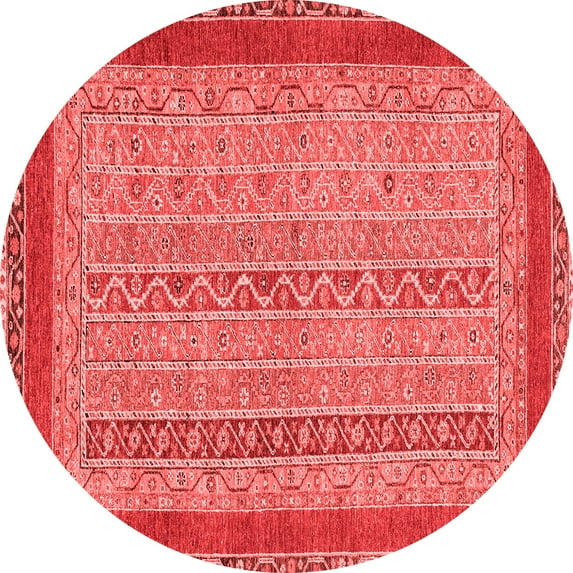 Ahgly Company Indoor Round Abstract Red Modern Area Rugs, 6' Round