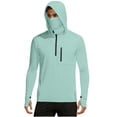 thumbnail image 2 of Mens Sun Shirts UV Protection Long Sleeve Quarter Zip Thumb Holes Hooded Top UPF 50+ Lightweight Breathable Shirt with Face Cover, 2 of 9
