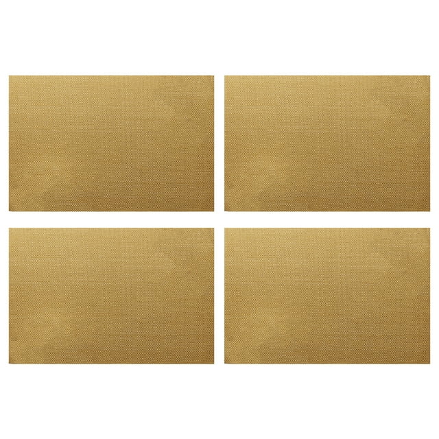 EeaseMX 4 alfombrillas de PVC de 30 x 45 cm, resistentes al calor, aislantes térmicos, resistentes al calor, doradas
