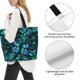 thumbnail image 3 of Balery Blue Floral with Butterflies Bolsa Tote Estilo Estético con Cremalleras, Bolsa de Hombro, Bolsa de Compras Grande y Plegable, 3 of 8