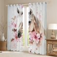 thumbnail image 2 of Homewish Western Horse Black Out Curtains for Teens Boys Girls,Farmhouse Animal Curtains Pack of 2 (42x63 Each),Chic Pink Flowers Bedroom Curtains,Breathable Home Decor, 2 of 6