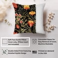 thumbnail image 2 of Ethan Taylor Floral Throw Pillow Soft Cushion Cover 'William Morris Flowers IX Flowers Classic Cottage and Cottagecore' Pattern Decorative Square Accent Pillow Case, 16x16 Inches, Red, Green, 2 of 5
