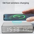 thumbnail image 2 of Wireless Charger Time Alarm Clock LED Digital Thermometer Earphone Phone Chargers Fast Charging Dock, 2 of 5
